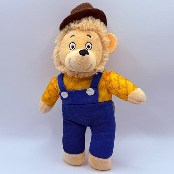 Other - Berenstain Bears Papa Bear Plush 2023 Greenbrier Yellow Plaid Shirt Overalls